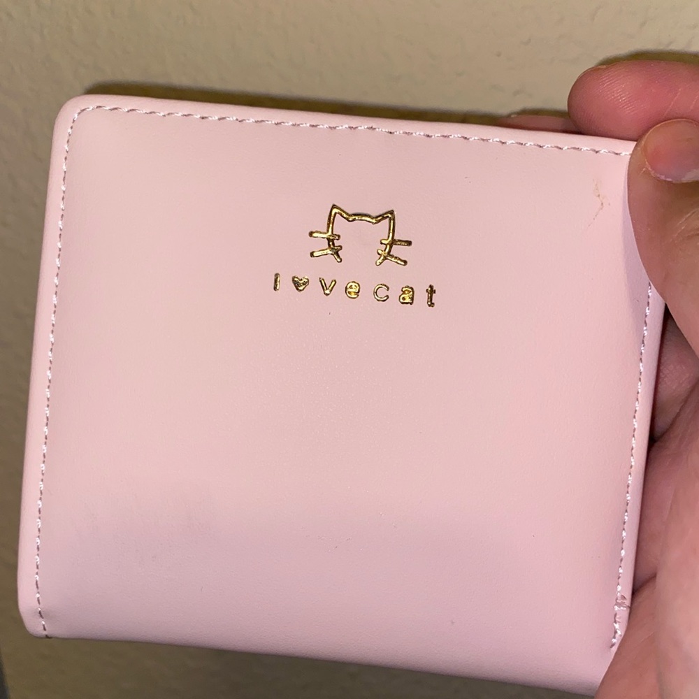 Small pink cat wallet